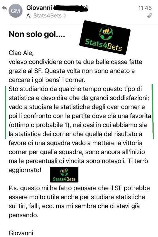 Statistiche Calci d'Angolo