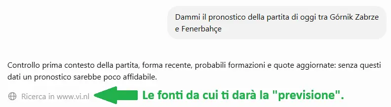 ChatGPT per le scommesse sul calcio: quali fonti usa?