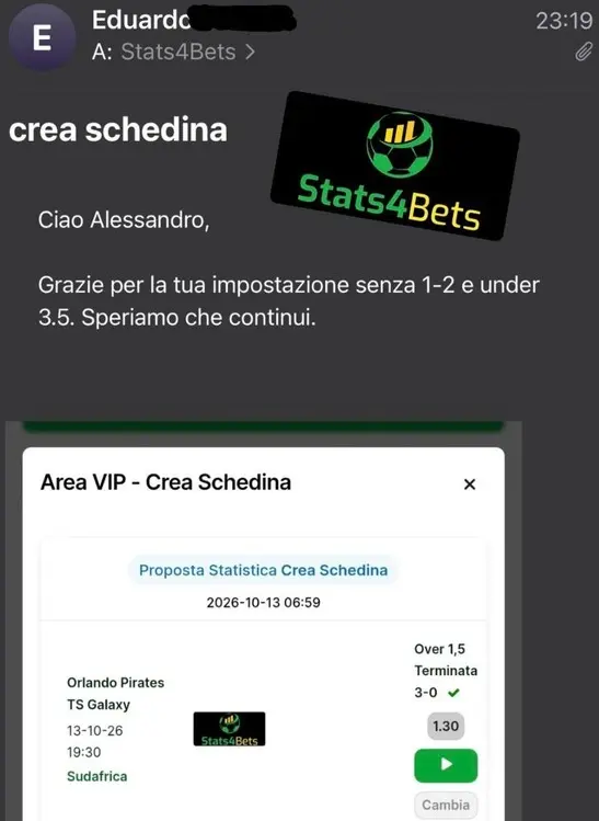 Come creare una schedina online col simulatore Stats4Bets? La mail di Eduardo.